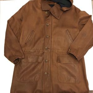 Late 80s! Men’s Leather Ralph Lauren  Coat